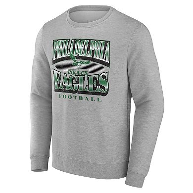Men's Fanatics Heather Gray Philadelphia Eagles Chance Throwback Fleece Pullover Sweatshirt