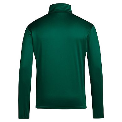 Men's adidas Green Miami Hurricanes 2024 Coaches Sideline Quarter-Zip Top