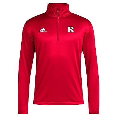 Men's adidas Scarlet Rutgers Scarlet Knights 2024 Coaches Sideline Quarter-Zip Top
