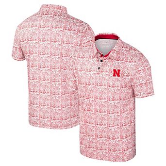 Men's Colosseum Scarlet Nebraska Huskers It's Time! Allover Print Polo