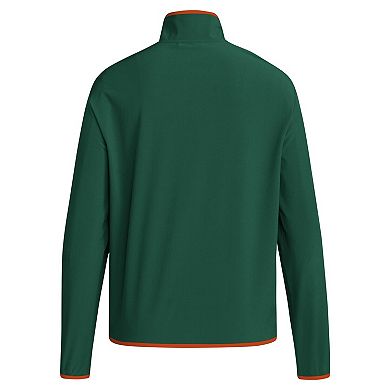 Men's adidas Green Miami Hurricanes 2024 Coaches Sideline Half-Zip Jacket