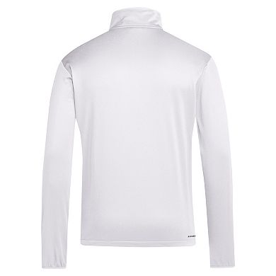 Men's adidas White Miami Hurricanes 2024 Coaches Sideline Quarter-Zip Top