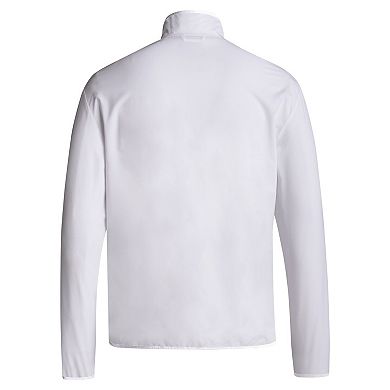 Men's adidas White Miami Hurricanes 2024 Coaches Sideline Half-Zip Jacket