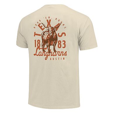 Men's Cream Texas Longhorns Comfort Colors Mascot Overlay T-Shirt