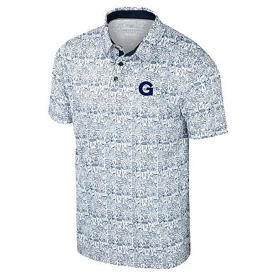 Men's Colosseum Navy Georgetown Hoyas It's Time! Allover Print Polo