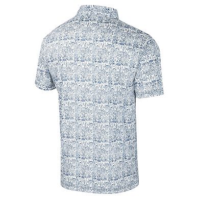 Men's Colosseum Navy Georgetown Hoyas It's Time! Allover Print Polo