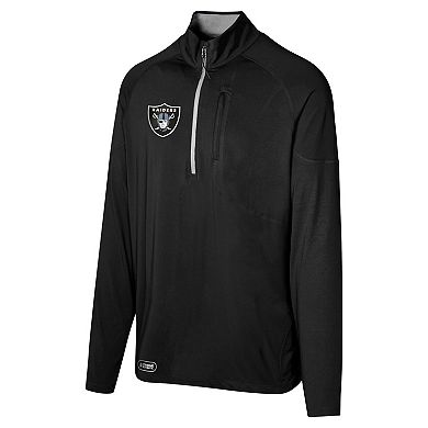 Men's Black Las Vegas Raiders Grind Iron Quarter-Zip Top
