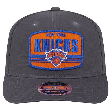 Men's New Era Graphite New York Knicks Team Elevated Patch 9SEVENTY Adjustable Hat