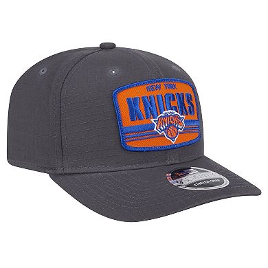 Men's New Era Graphite New York Knicks Team Elevated Patch 9SEVENTY Adjustable Hat