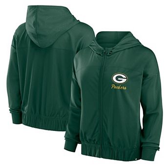 Women's Fanatics Green Green Bay Packers Script Lock Full-Zip Hoodie