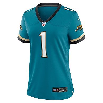 Women's Nike Travis Etienne Jr Teal Jacksonville Jaguars Prowler Throwback Game Jersey