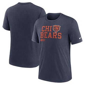 Men's Nike Navy Chicago Bears Overlap Lockup Tri-Blend T-Shirt