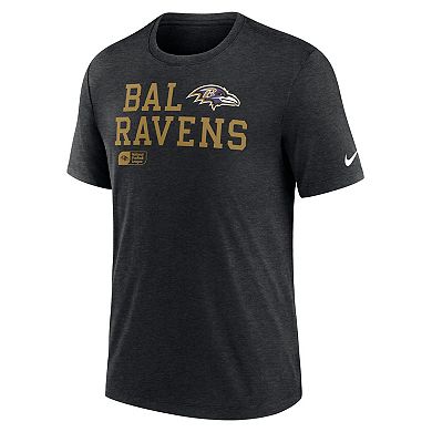 Men's Nike Black Baltimore Ravens Overlap Lockup Tri-Blend T-Shirt
