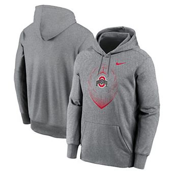 Men's Nike Heather Gray Ohio State Buckeyes Football Icon Performance Fleece Pullover Hoodie