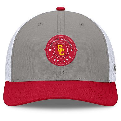Men's Top of the World Gray/Cardinal USC Trojans Rob Trucker Adjustable Hat