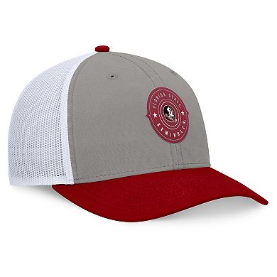 Men's Top of the World Gray/Garnet Florida State Seminoles Rob Trucker Adjustable Hat