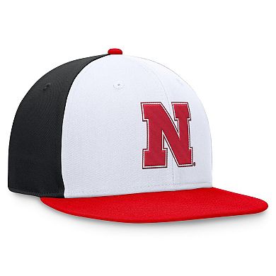 Men's Top of the World White/Scarlet Nebraska Huskers Tri-Tone Heritage Collector Fitted Hat