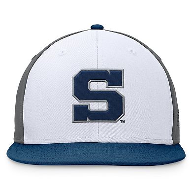 Men's Top of the World White/Navy Penn State Nittany Lions Tri-Tone Heritage Collector Fitted Hat