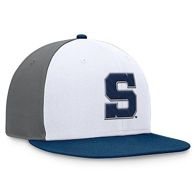 Men's Top of the World White/Navy Penn State Nittany Lions Tri-Tone Heritage Collector Fitted Hat