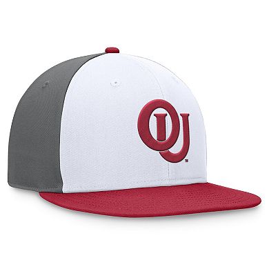 Men's Top of the World White/Crimson Oklahoma Sooners Tri-Tone Heritage Collector Fitted Hat