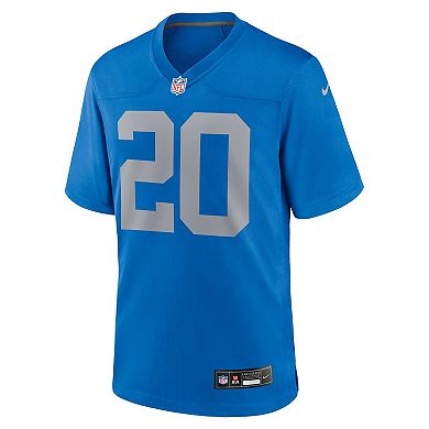 Men's Nike Barry Sanders Blue Detroit Lions Alternate Game Jersey