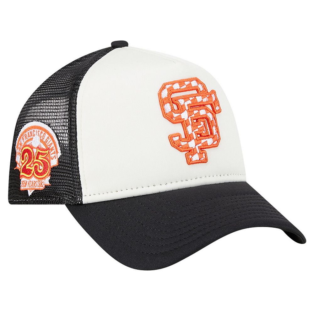 Men's New Era White/Black San Francisco Giants Checkered Flag A