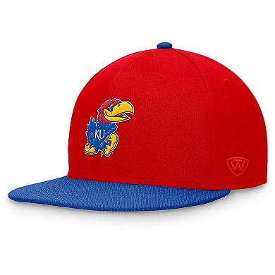 Men's Top of the World Red/Royal Kansas Jayhawks Rally Two-Tone Fitted Hat