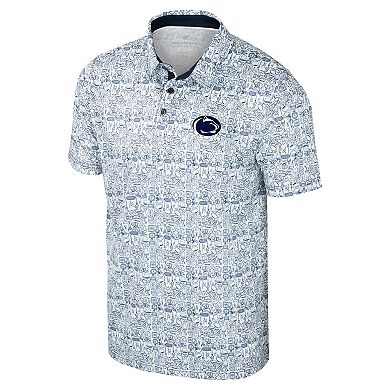 Men's Colosseum Navy Penn State Nittany Lions It's Time! Allover Print Polo