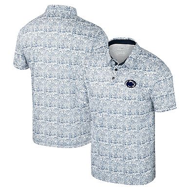Men's Colosseum Navy Penn State Nittany Lions It's Time! Allover Print Polo