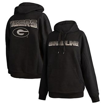 Men's FISLL Black Grambling Tigers Puff Print Sliced Pullover Hoodie