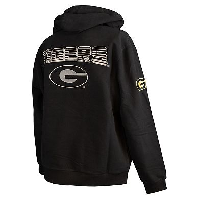 Men's FISLL Black Grambling Tigers Puff Print Sliced Pullover Hoodie