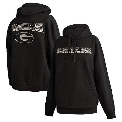 Men's FISLL Black Grambling Tigers Puff Print Sliced Pullover Hoodie