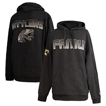 Men's FISLL Black Florida A&M Rattlers Puff Print Sliced Pullover Hoodie