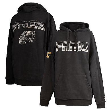 Men's FISLL Black Florida A&M Rattlers Puff Print Sliced Pullover Hoodie