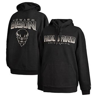 Men's FISLL Black Howard Bison Puff Print Sliced Pullover Hoodie