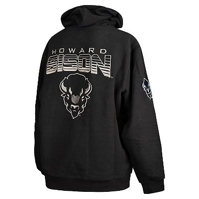 Men's FISLL Black Howard Bison Puff Print Sliced Pullover Hoodie