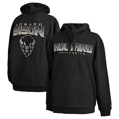 Men's FISLL Black Howard Bison Puff Print Sliced Pullover Hoodie