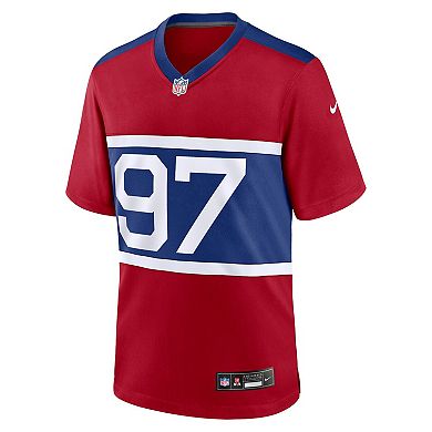 Men's Nike Dexter Lawrence II Century Red New York Giants Alternate Player Game Jersey