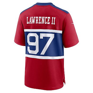 Men's Nike Dexter Lawrence II Century Red New York Giants Alternate Player Game Jersey