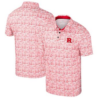 Men's Colosseum Scarlet Rutgers Scarlet Knights It's Time! Allover Print Polo