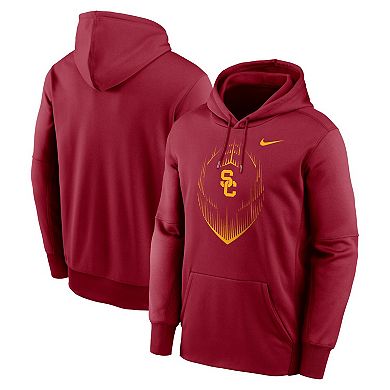 Men's Nike Crimson USC Trojans Football Icon Performance Fleece Pullover Hoodie