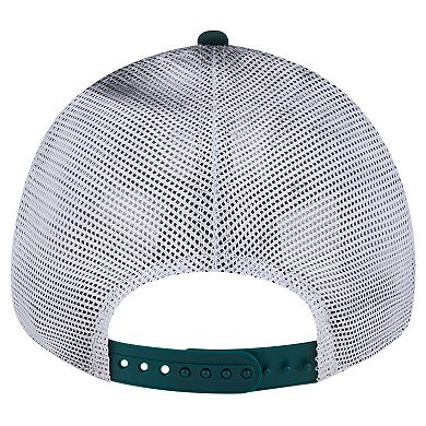 Men's New Era Green Athletics Team Slick Trucker 9TWENTY Adjustable Hat