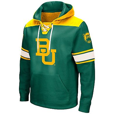 Men's Colosseum Green Baylor Bears 2.0 Lace-Up Pullover Hoodie