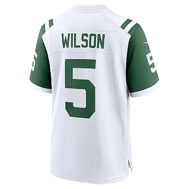 Men's Nike Garrett Wilson White New York Jets Classic Alternate Game Jersey