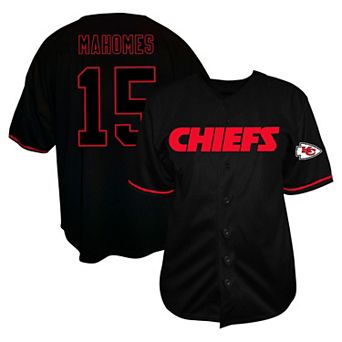 Men's Fanatics Patrick Mahomes Black Kansas City Chiefs Big & Tall Baseball Button-Up Shirt