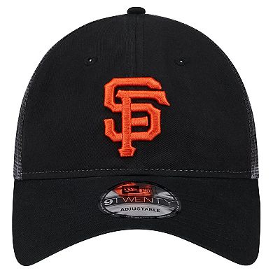Men's New Era Black San Francisco Giants Team Slick Trucker 9TWENTY Adjustable Hat