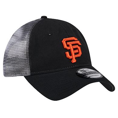 Men's New Era Black San Francisco Giants Team Slick Trucker 9TWENTY Adjustable Hat