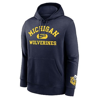 Men's Nike Navy Michigan Wolverines Legacy Foundational Two-Hit Club Performance Pullover Hoodie