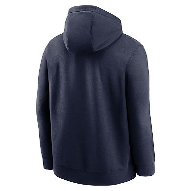 Men's Nike Navy Michigan Wolverines Legacy Foundational Two-Hit Club Performance Pullover Hoodie
