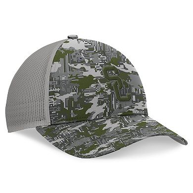 Men's Top of the World Gray USC Trojans OHT Military Appreciation Pledge Trucker Camo Adjustable Hat